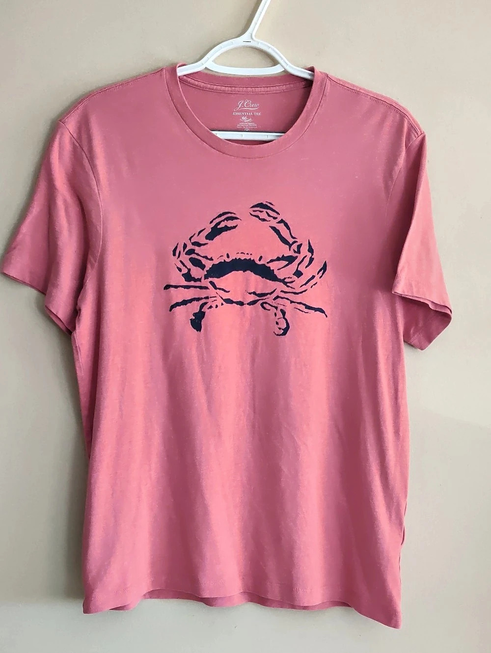 J.Crew Essential Tee Knit Goods Crab Graphic Pink Size Medium